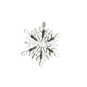 Artist Signed Pewter Snowflake Brooch Pin Silver Tone Vintage